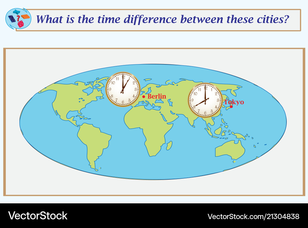 Logical task what is the time difference between Logical task what is the time difference between vector image