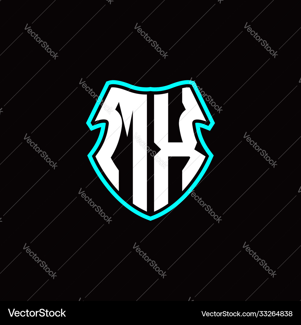 M x initial logo design with a shield shape M x initial logo design with a shield shape vector image