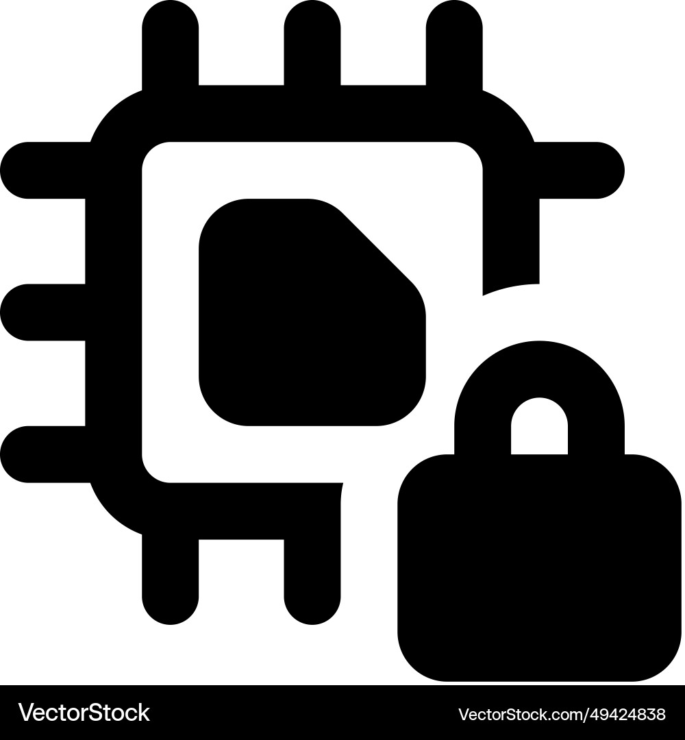 Microprocessor with locking feature for info Microprocessor with locking feature for info vector image