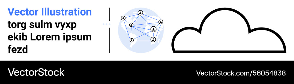 Network connection with graph diagram and cloud Network connection with graph diagram and cloud vector image