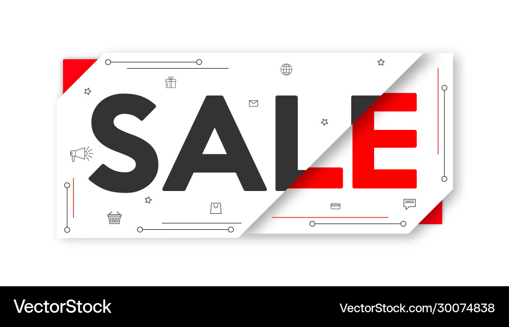 Red Black White Sale Banner vector image