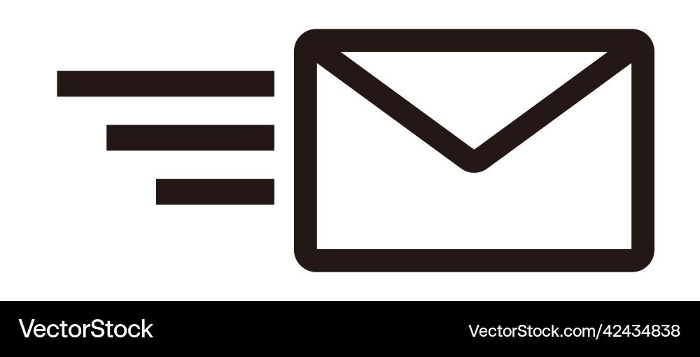 Send mail icon of simple Send mail icon of simple vector image