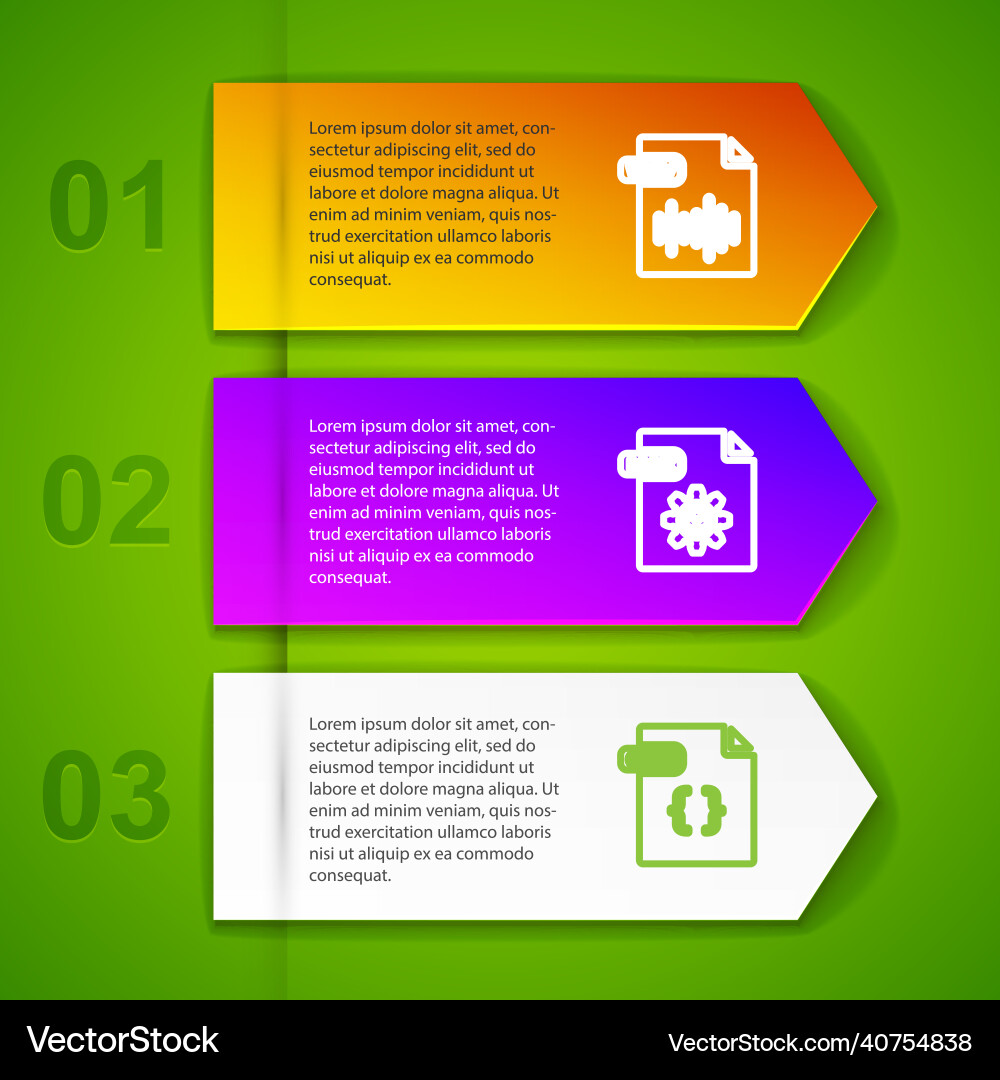 Set line wav file document max css and wma Set line wav file document max css and wma Vector Image