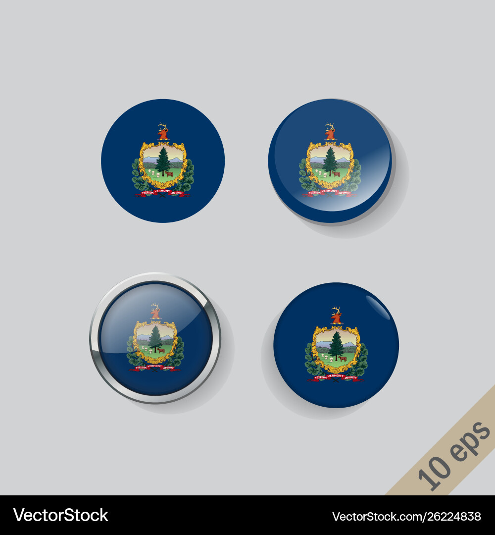 Set round buttons with image vermont Set round buttons with image vermont vector image