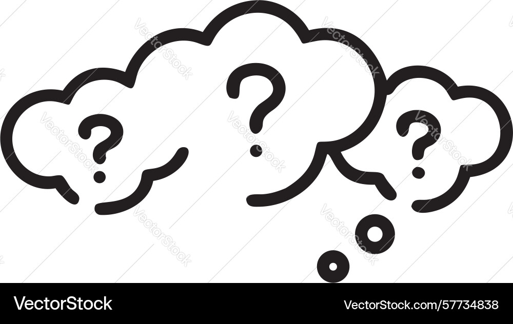 Thought cloud with questions problem solving icon vector image
