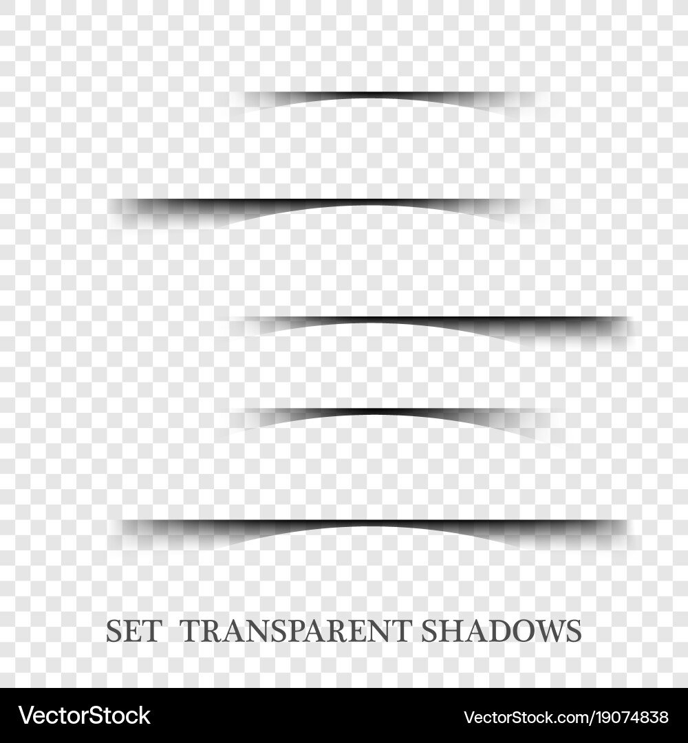 Transparent realistic paper shadow effect set web vector image