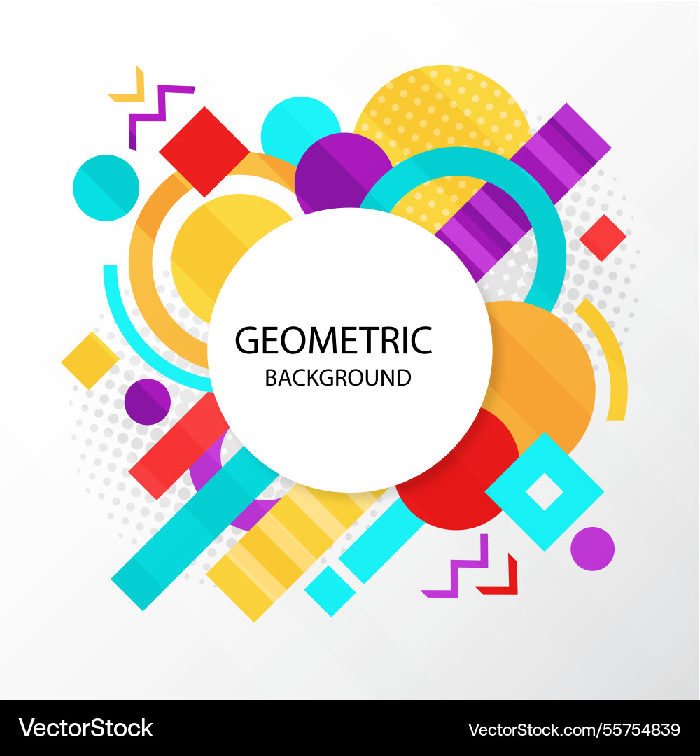 Abstract background with colorful geometric shapes vector image
