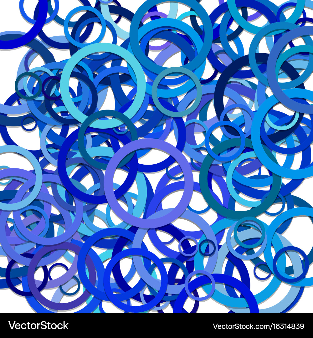 Blue abstract chaotic circle pattern background vector image