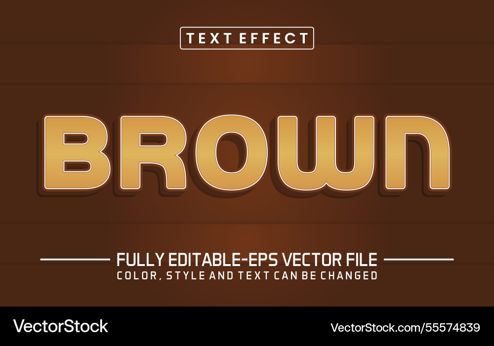 Brown font text effect editable Brown font text effect editable vector image