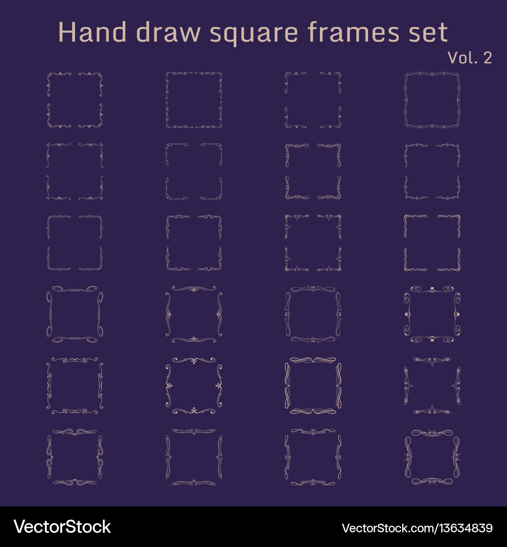 Bunch of simple and elegant square frames design Bunch of simple and elegant square frames design vector image