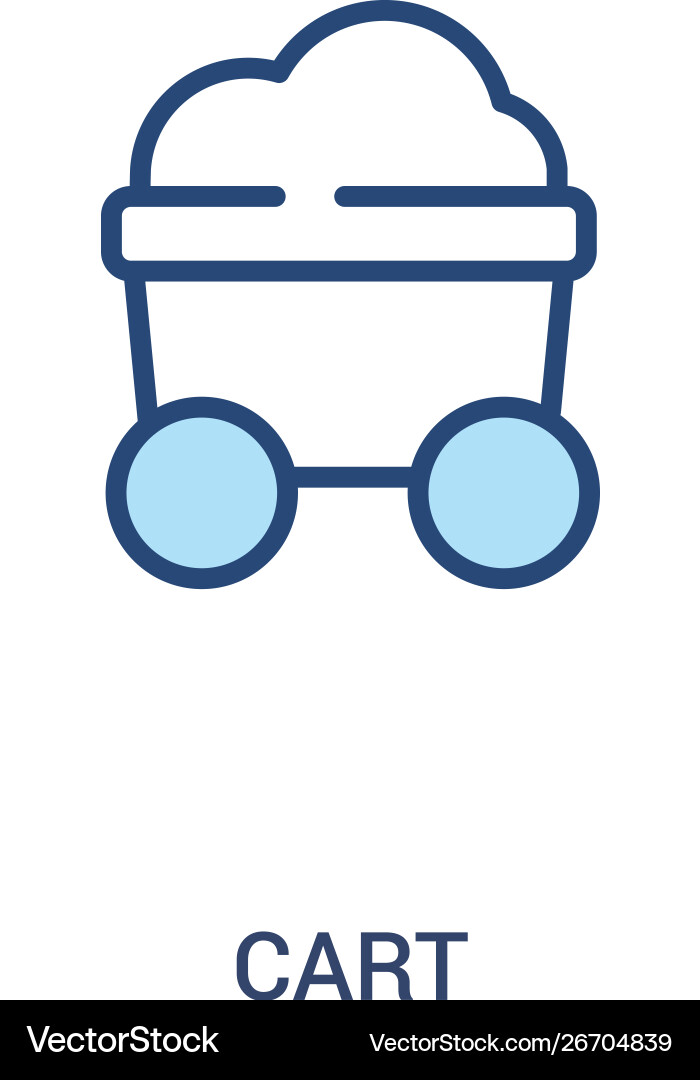 Cart concept 2 colored icon simple line element Cart concept 2 colored icon simple line element vector image