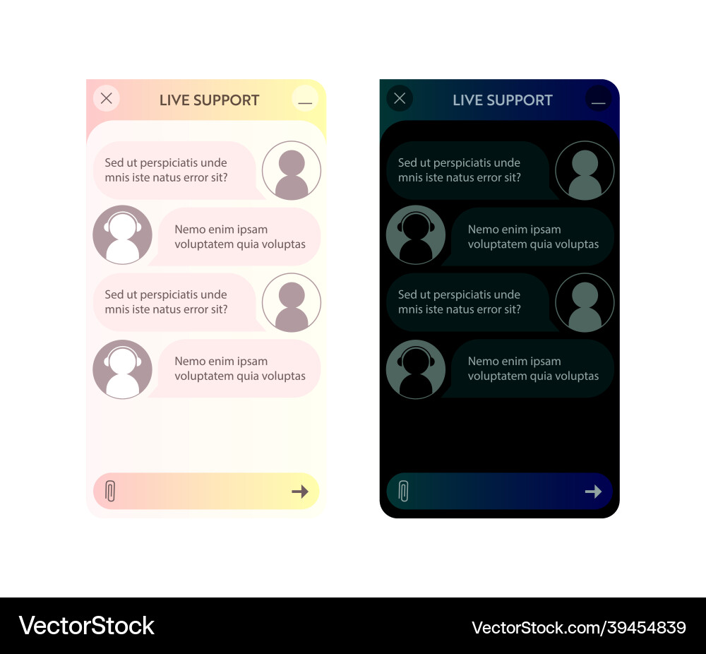 Chat bot window set Chat bot window set vector image