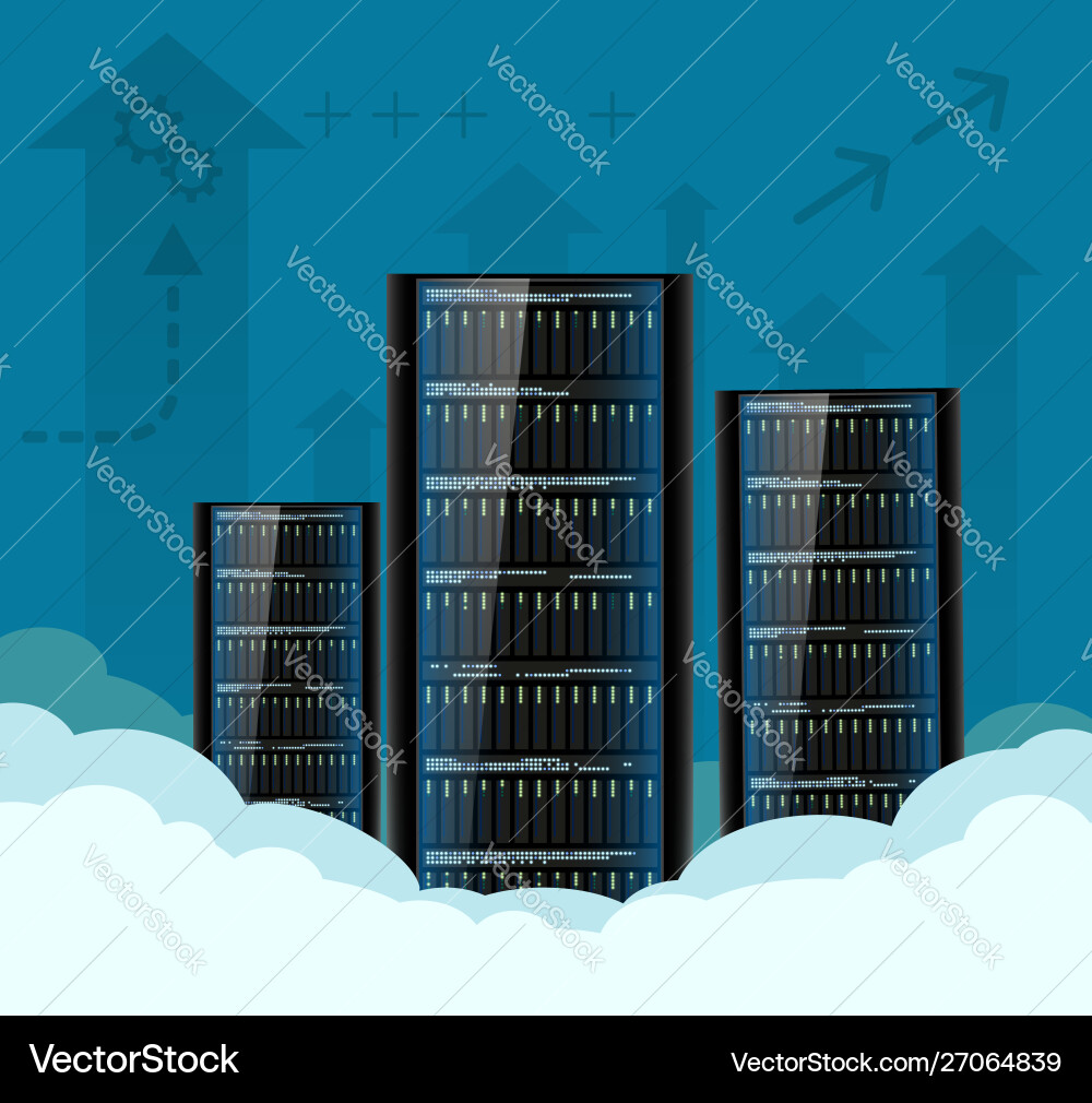 Cloud computing server for data storage Cloud computing server for data storage vector image
