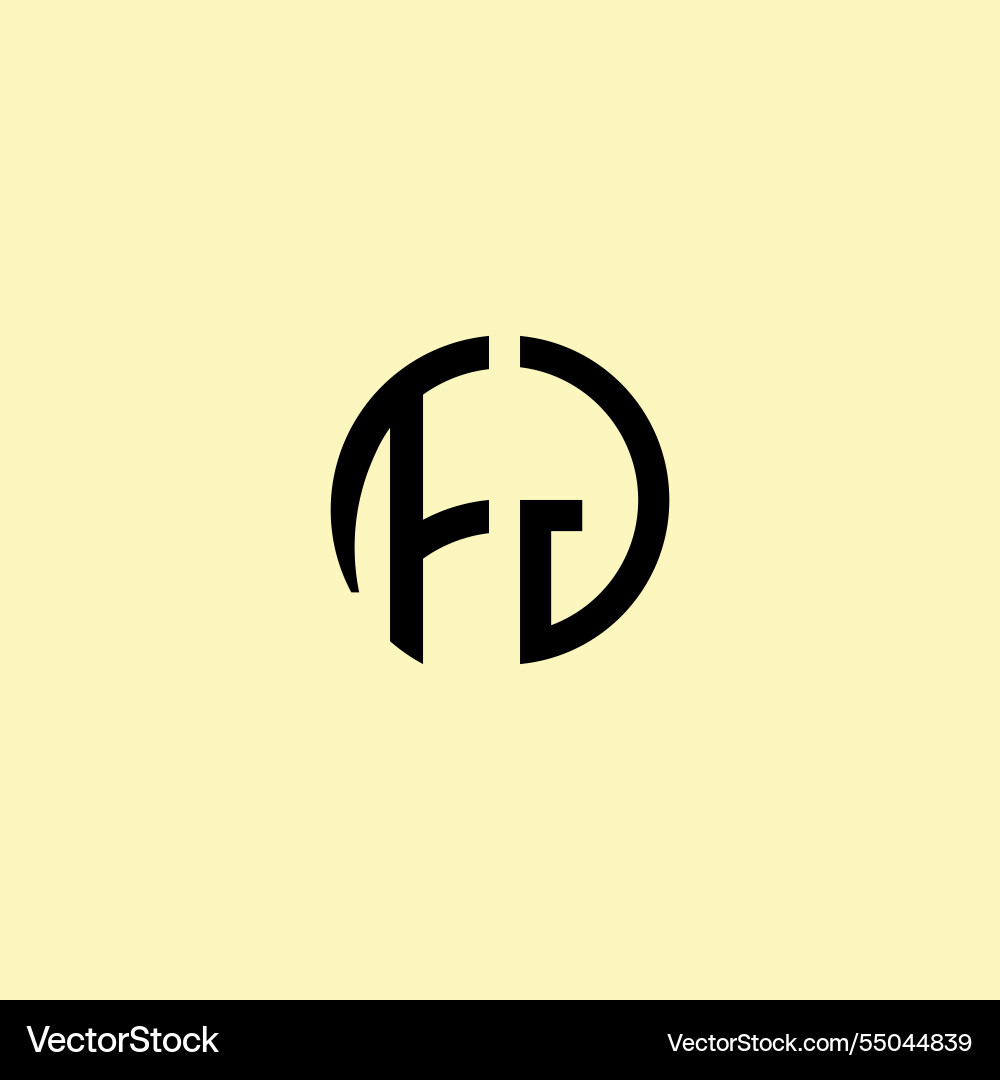 Creative rounded initial letters fg logo Vector Image