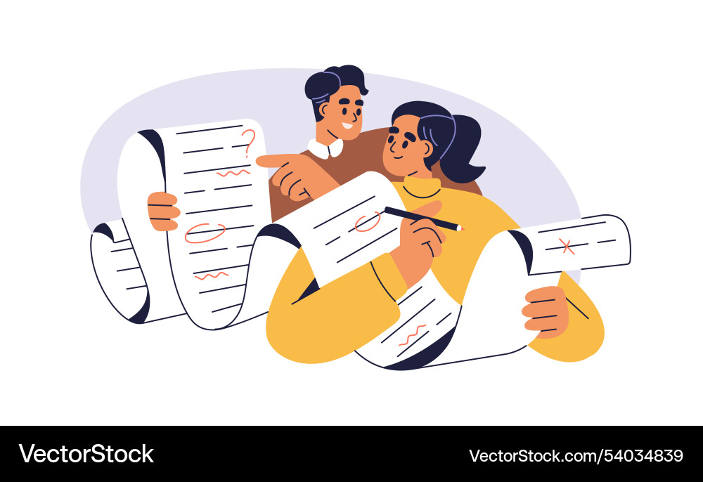 Document review grammar and spelling check Document review grammar and spelling check vector image