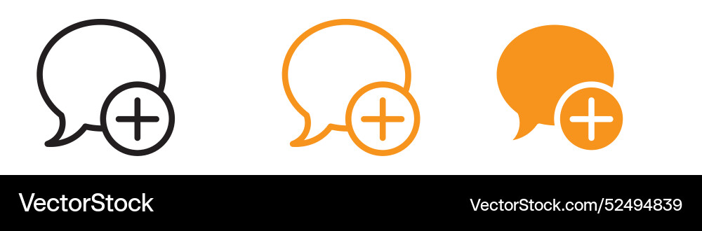 Enhance communication with add chat icon set Enhance communication with add chat icon set Vector Image