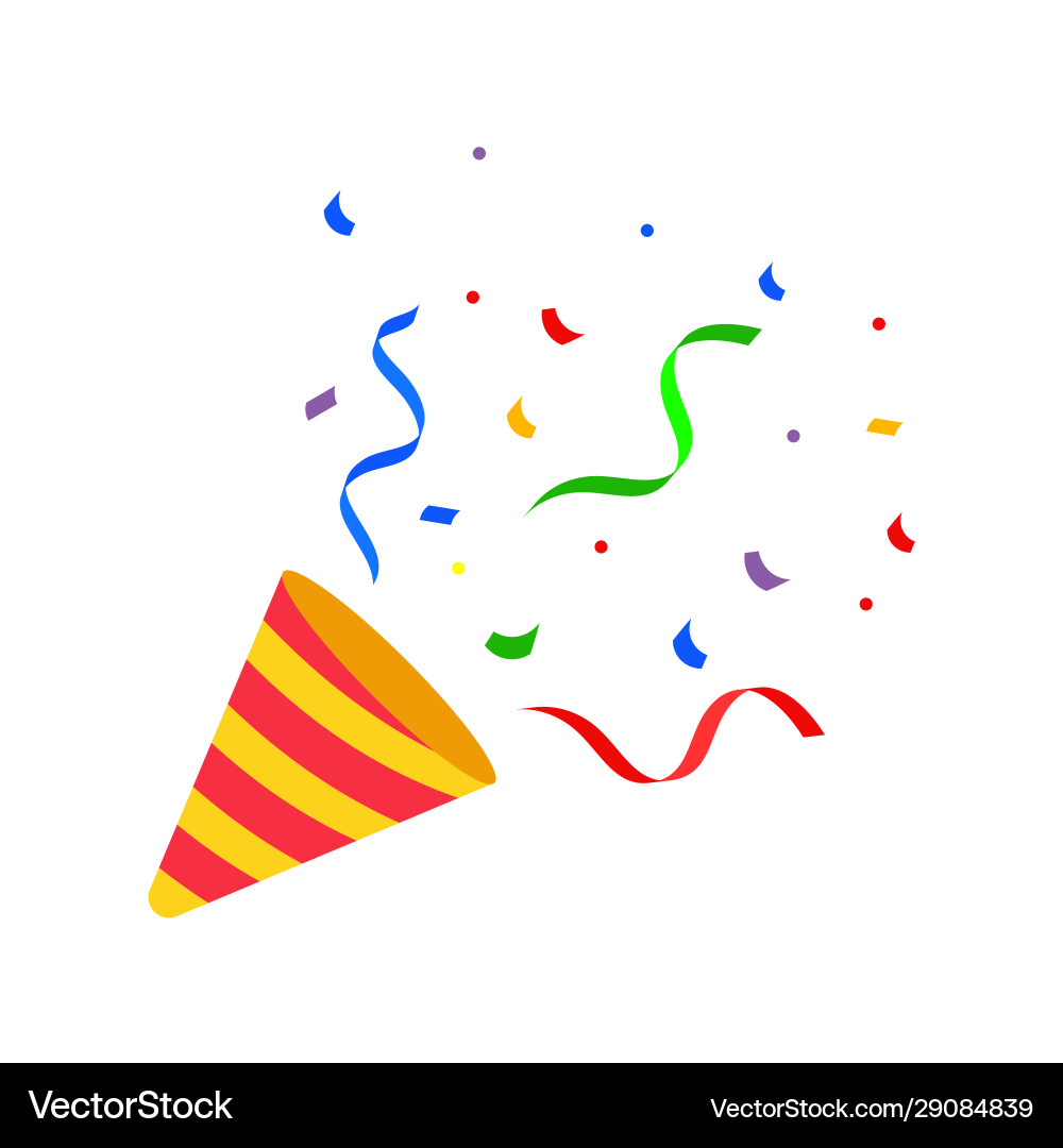 Exploding party popper with serpantin Exploding party popper with serpantin vector image
