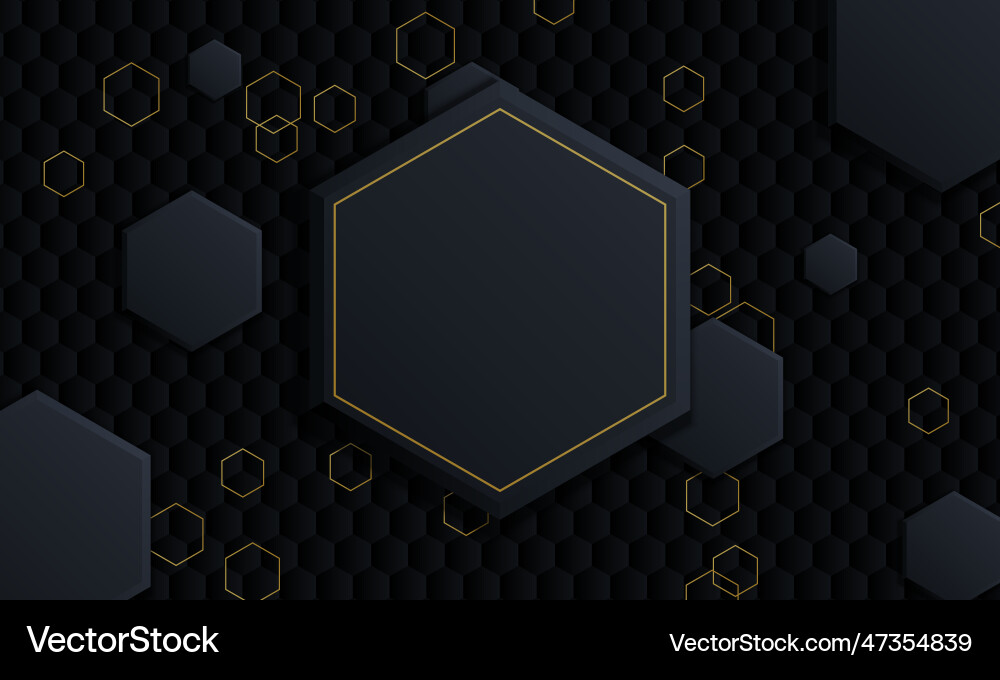 Gradient dark and golden hexagonal background Gradient dark and golden hexagonal background vector image