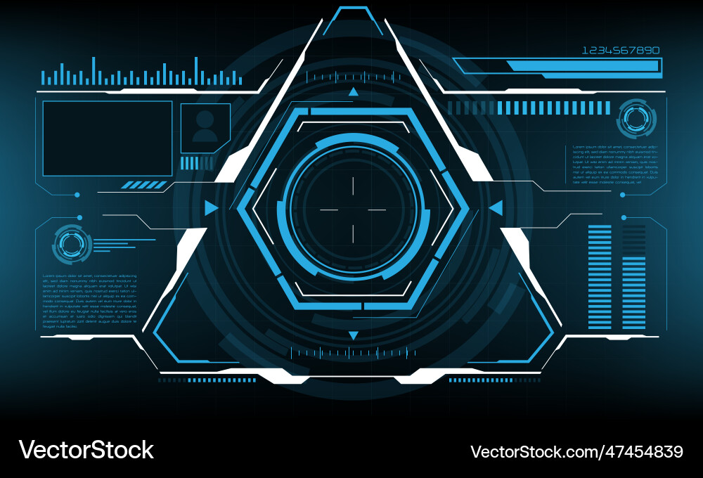 Hud sci-fi interface screen view design virtual Hud sci-fi interface screen view design virtual vector image