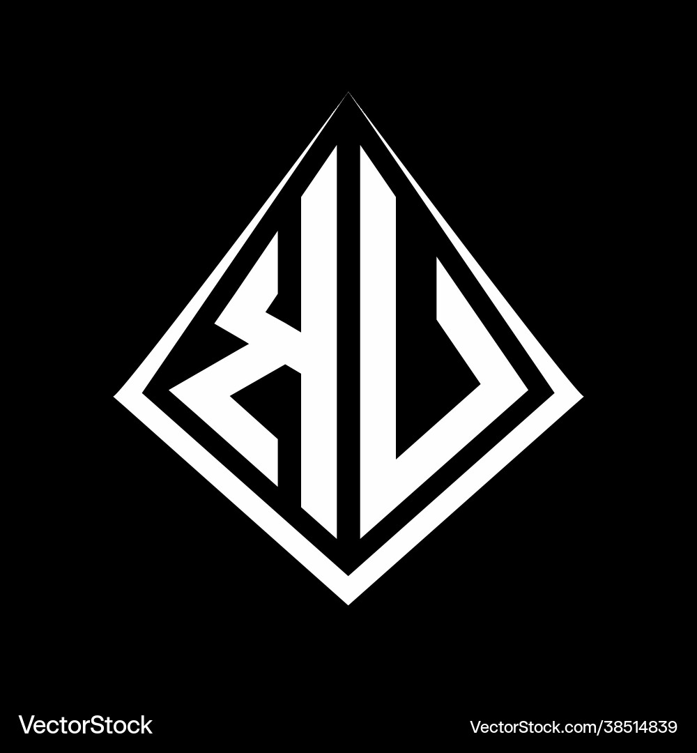 Ku logo letters monogram with prisma shape design Vector Image