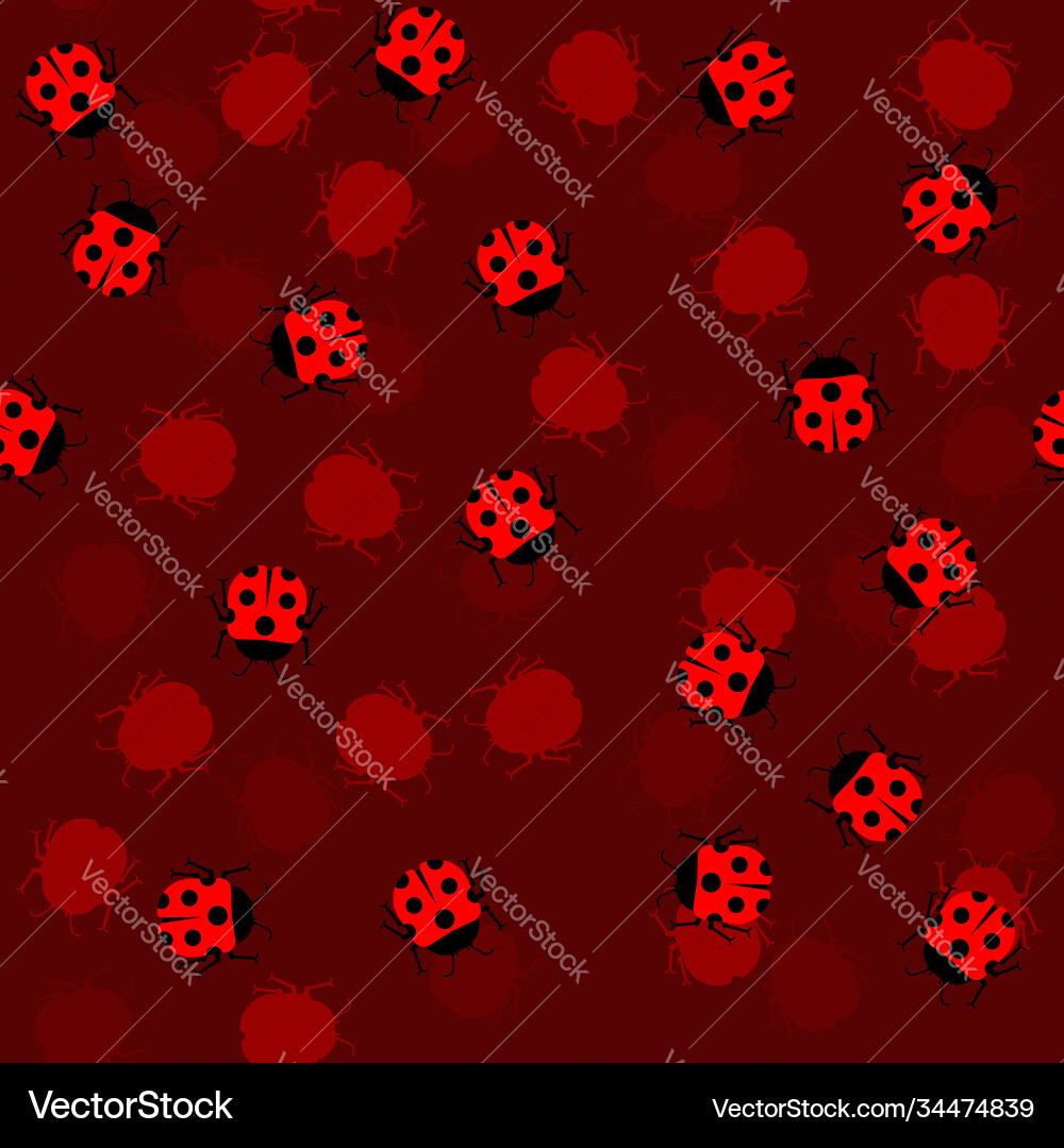 Ladybug pattern seamless bug background cartoon Ladybug pattern seamless bug background cartoon Vector Image