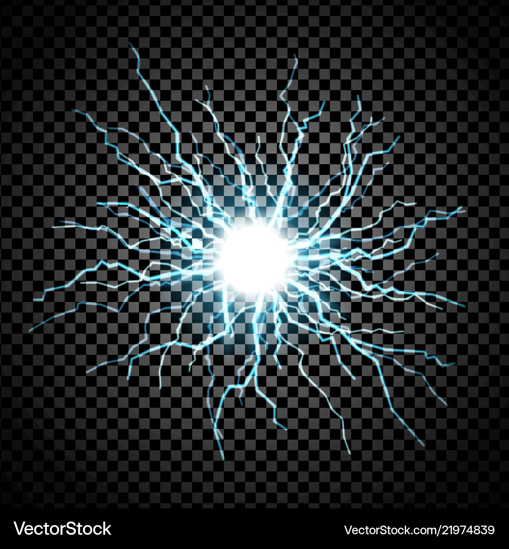 Lightning flash on transparent background vector image