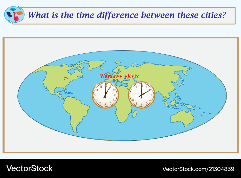 Logical task what is the time difference between Logical task what is the time difference between vector image
