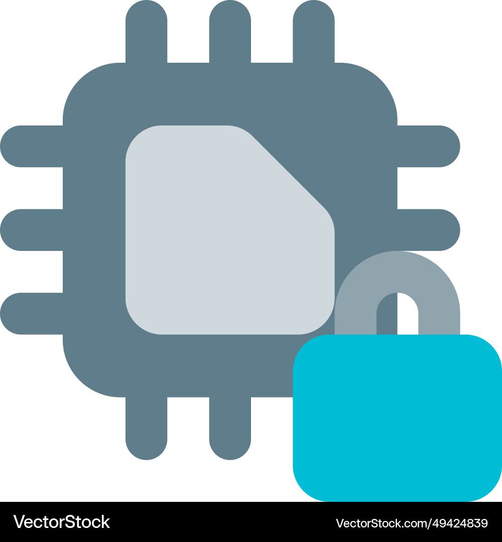 Microprocessor with locking feature for info Microprocessor with locking feature for info vector image