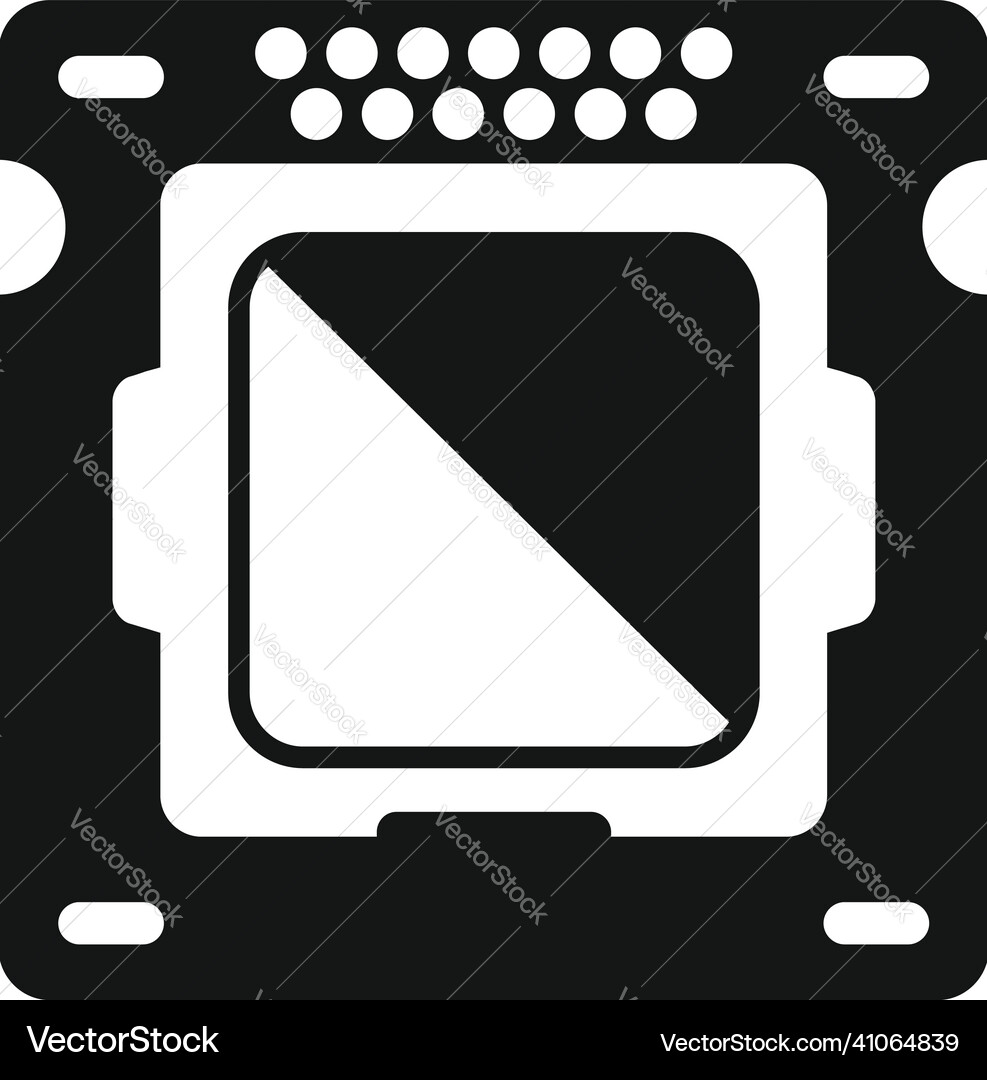 Processor circuit icon simple chip cpu Processor circuit icon simple chip cpu vector image