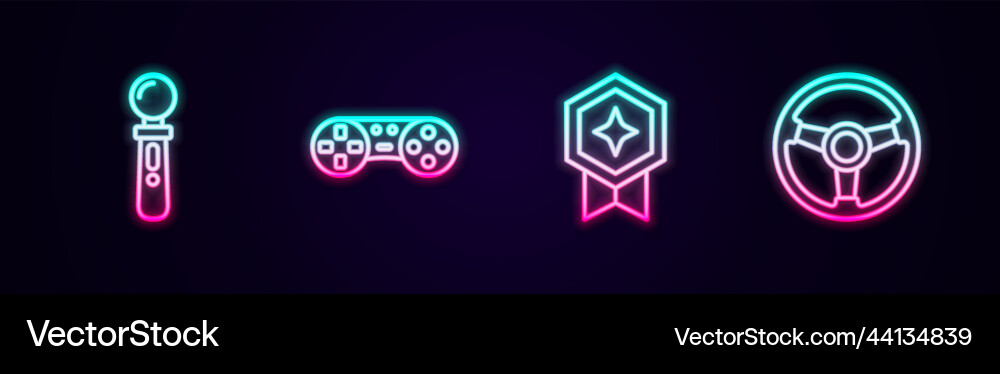 Set line vr controller game or joystick Vector Image