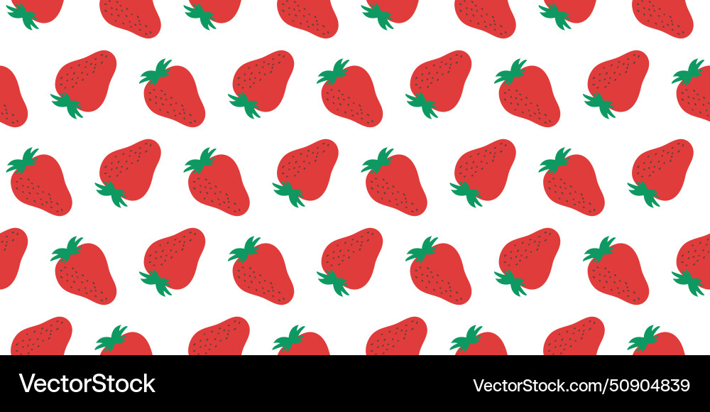 Strawberries pattern in row summer print of red Strawberries pattern in row summer print of red vector image