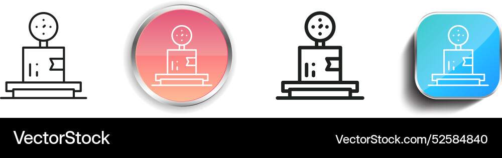 Cargo icon thin linear regular and button style vector image