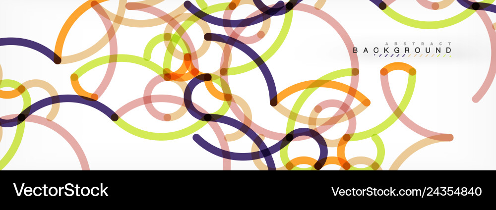 Curly lines abstract background color overlapping Vector Image