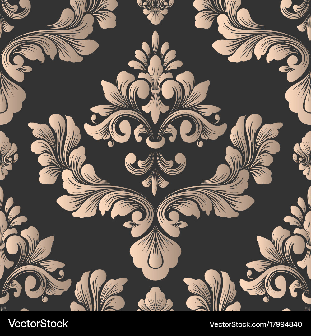 Damask seamless pattern element classical vector image