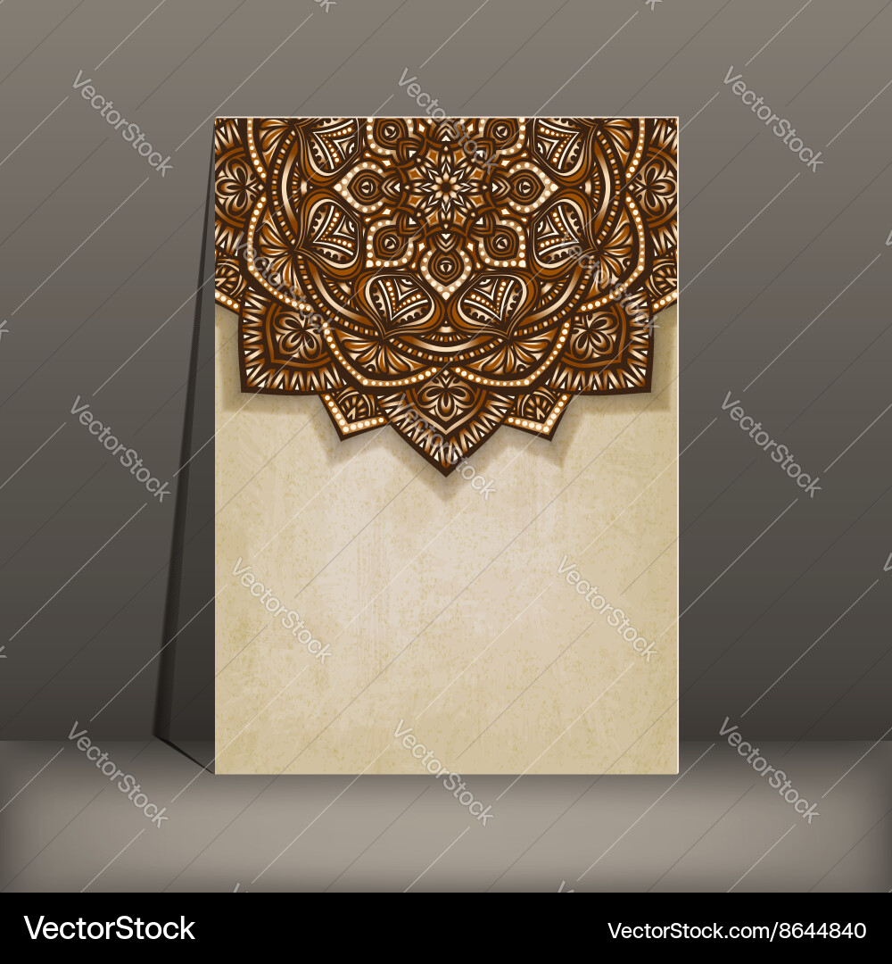 Floral Circular Pattern Card Royalty Free Vector Image
