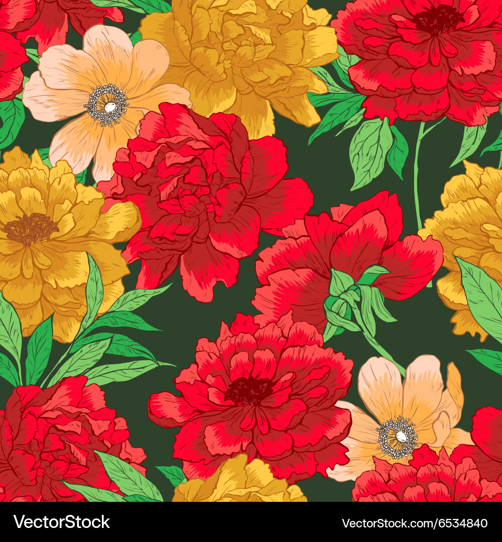 Floral pattern with flowers Vector Image