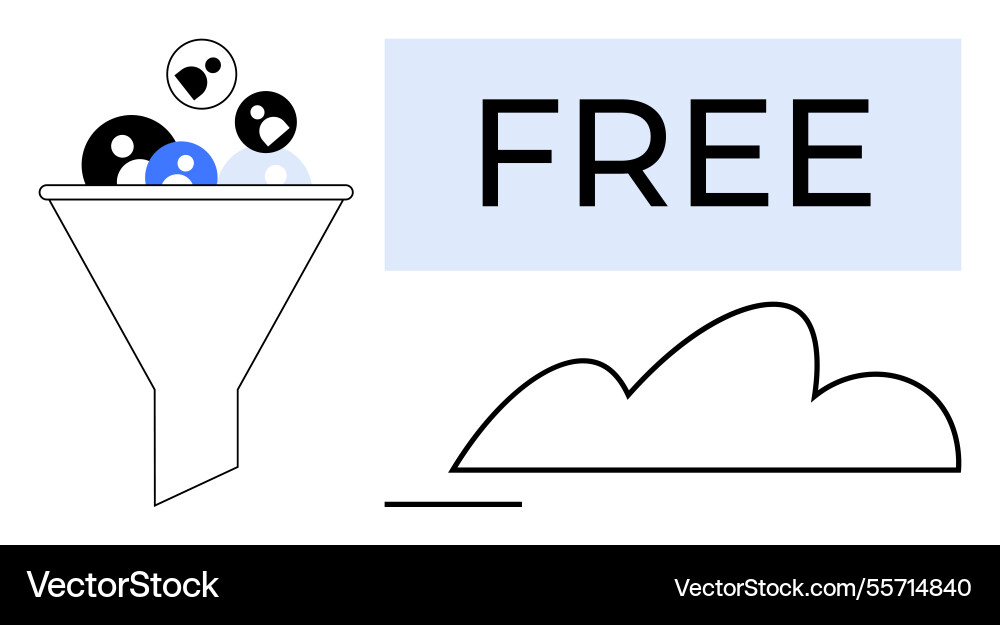 Funnel filtering users with cloud storage Funnel filtering users with cloud storage vector image