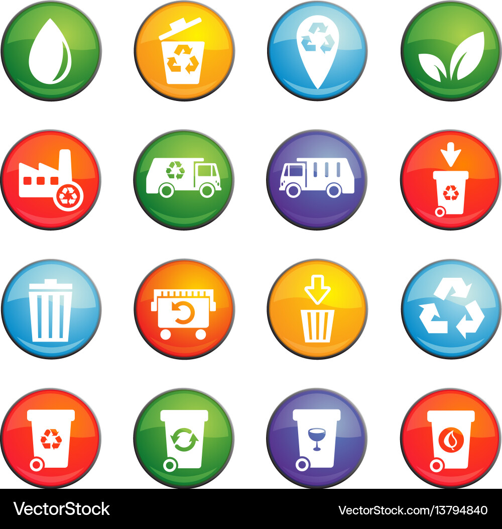 Garbage icon set Vector Image
