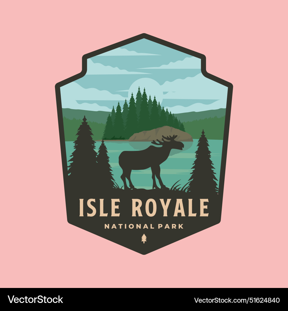 Isle Royale National Park Logo Patch Design Isle Royale National Park Logo Patch Design vektorbild