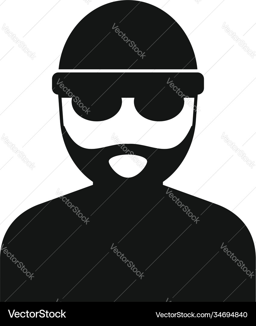 Old hacker icon simple style Old hacker icon simple style vector image