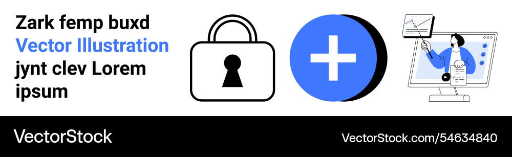 Secure data management graphic featuring lock icon Secure data management graphic featuring lock icon vector image