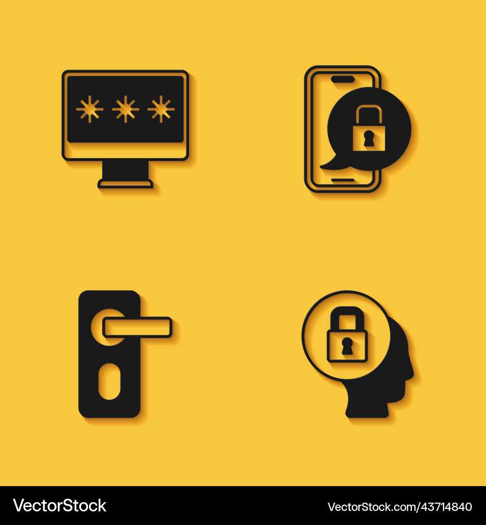 Set monitor with password lock fingerprint door Set monitor with password lock fingerprint door Vector Image