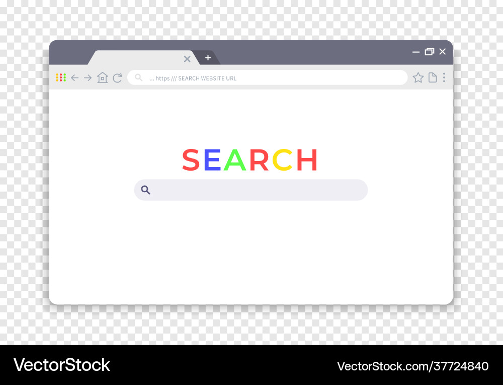 Simple browser interface website window search Simple browser interface website window search vector image