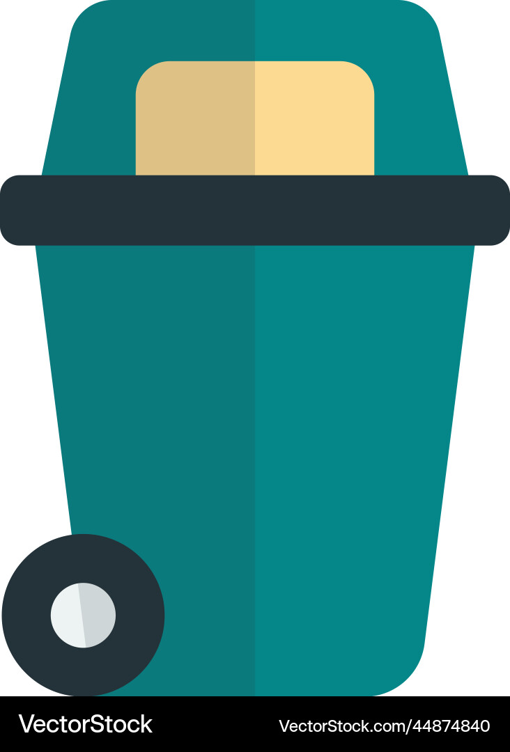 Trash can with wheels in minimal style Trash can with wheels in minimal style vector image