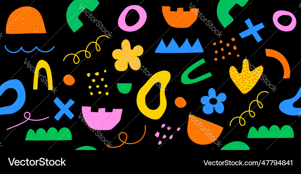 Abstract hand drawn y2k naive seamless pattern Abstract hand drawn y2k naive seamless pattern vector image
