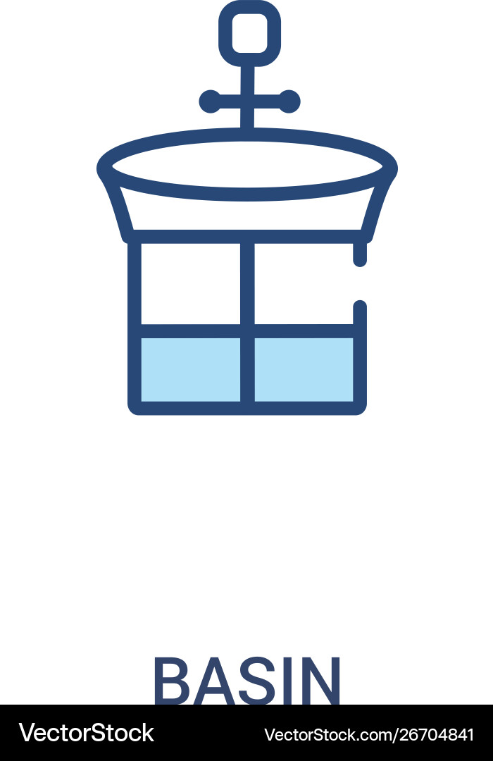 Basin concept 2 colored icon simple line element Basin concept 2 colored icon simple line element vector image