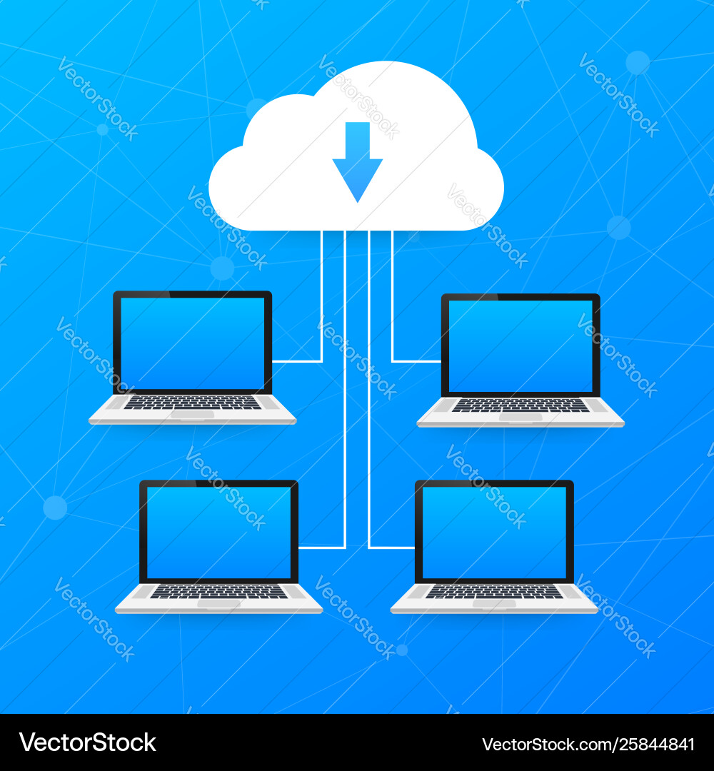 Cloud computing concept various devices like Cloud computing concept various devices like vector image