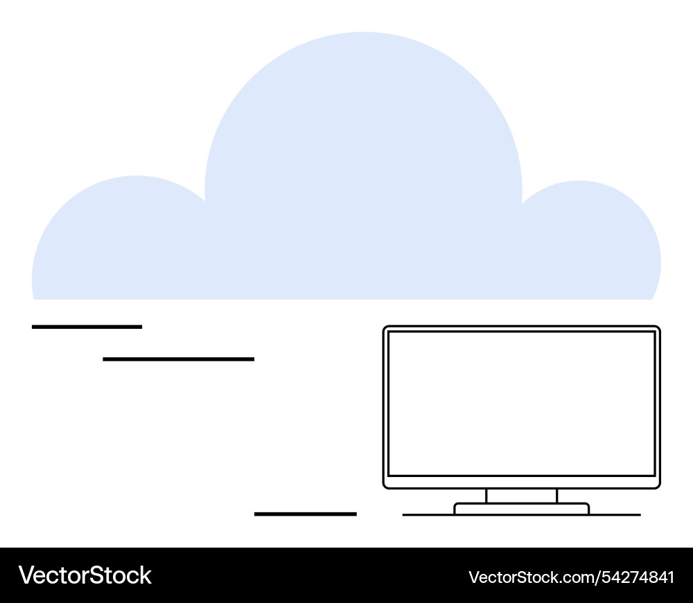 Cloud computing technology concept with desktop Vector Image