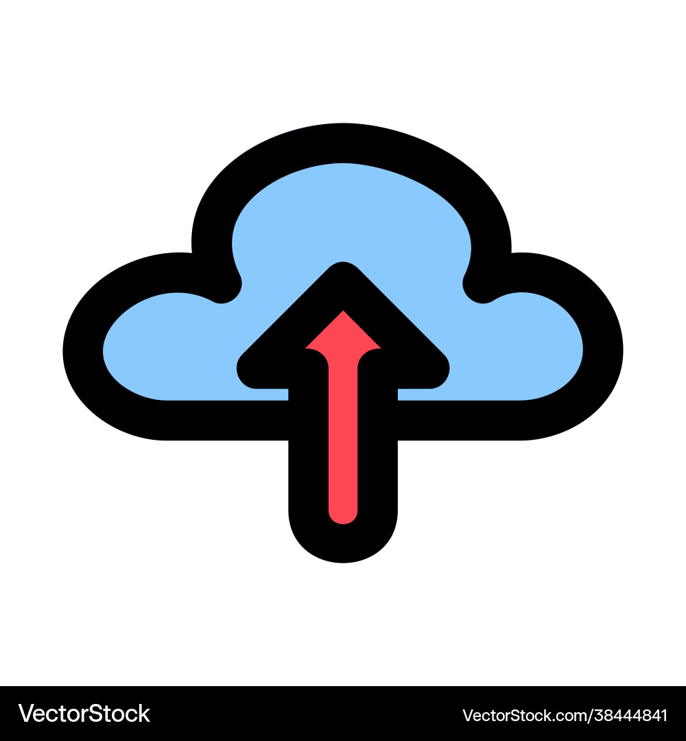 Cloud upload icon in filled line style for any Cloud upload icon in filled line style for any vector image