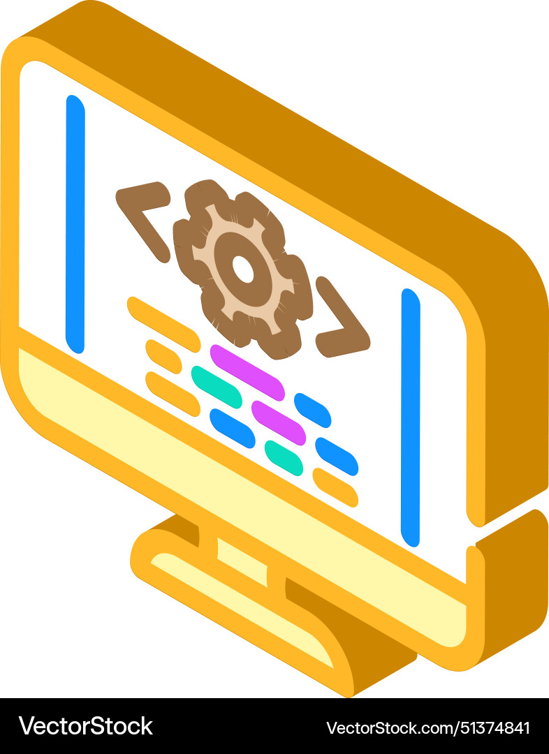 Code optimization analyst isometric icon Code optimization analyst isometric icon vector image